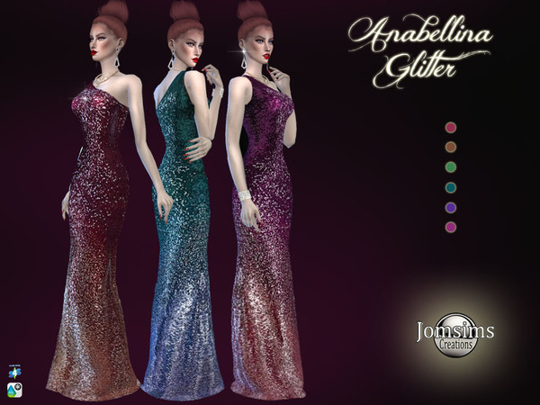 Sims 4 Anabellina glitter dress by jomsims at TSR