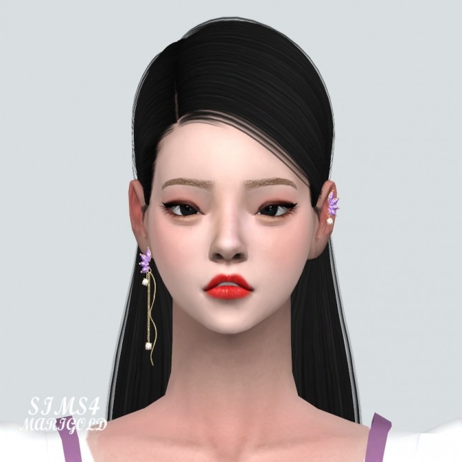 Sims 4 Unbalance Wings Wave Line Earring RL at Marigold