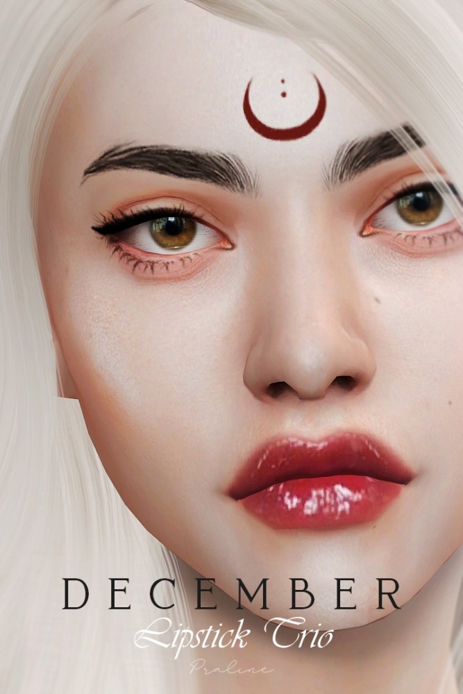 Sims 4 December lipstick trio at Praline Sims