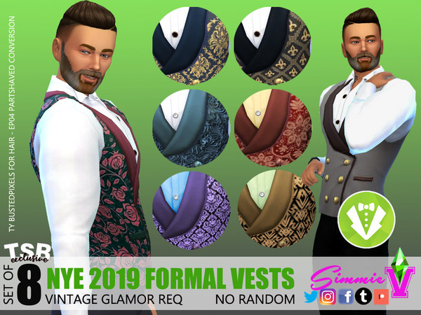 Sims 4 NYE Formal Vests by SimmieV at TSR