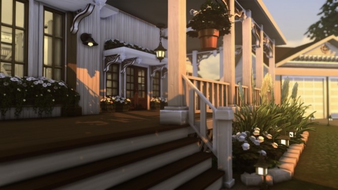 Sims 4 Rustic farmhouse at a winged llama