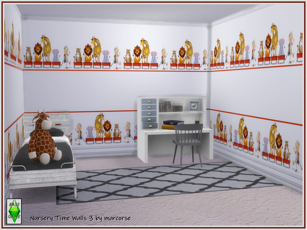Sims 4 Nursery Time Walls by marcorse at TSR