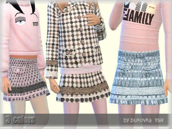 Sims 4 Boucle Skirt by bukovka at TSR