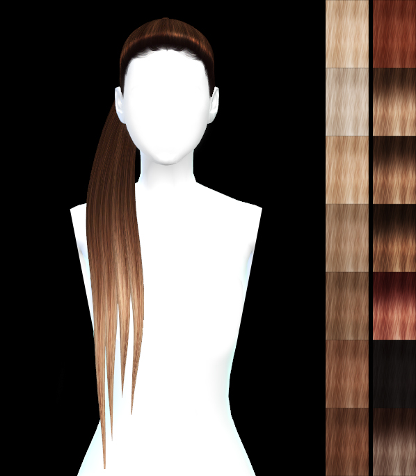 Sims 4 Doris long ponytail hairstyle (P) at Luxuriah Sims