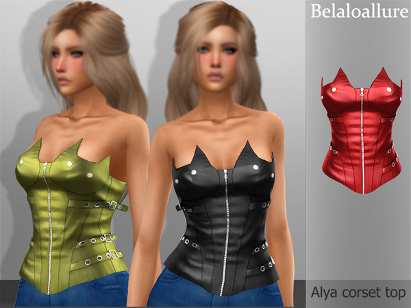 Sims 4 Belaloallure Alya corset top by belal1997 at TSR
