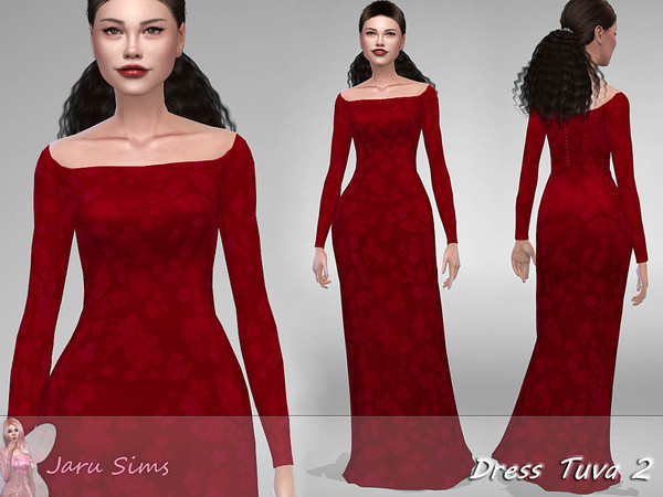 Sims 4 Dress Tuva 2 by Jaru Sims at TSR