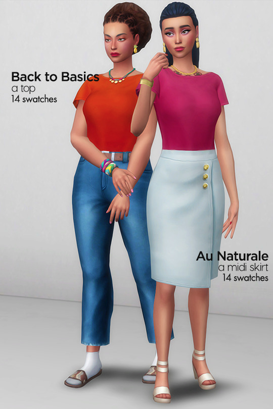 Sims 4 The Minimalist set of basic female clothes 6 items at Joliebean