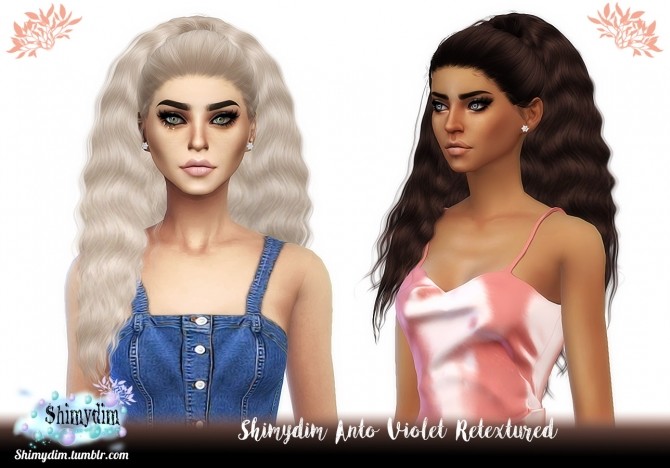 Sims 4 Anto Violet Hair Retexture Naturals + Unnaturals at Shimydim Sims