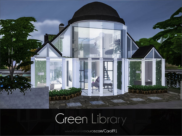 Sims 4 Green Library by Caroll91 at TSR