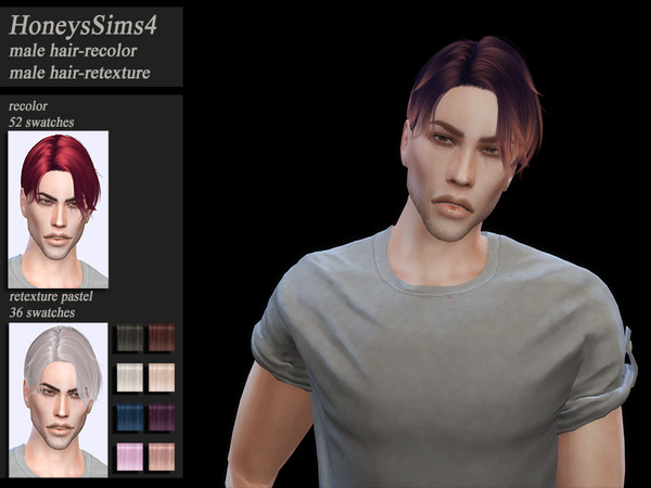 Sims 4 Male hair recolor retexture Musae Notre Dame by HoneysSims4 at TSR