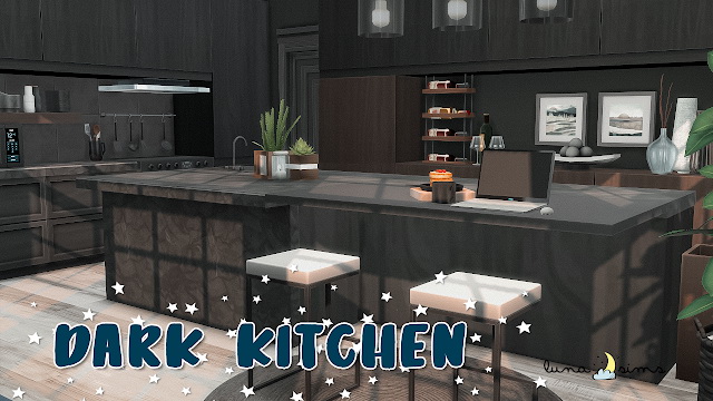 Sims 4 DARK KITCHEN | Room Build at Luna Sims