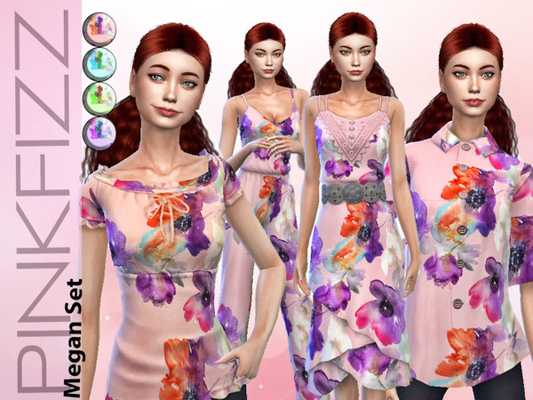 Sims 4 Megan boho chic set by Pinkfizzzzz at TSR