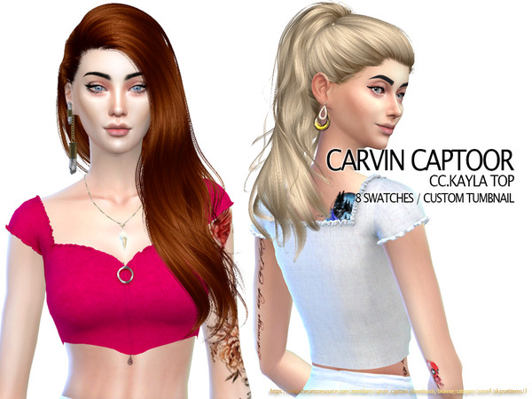 Sims 4 Kayla top by carvin captoor at TSR