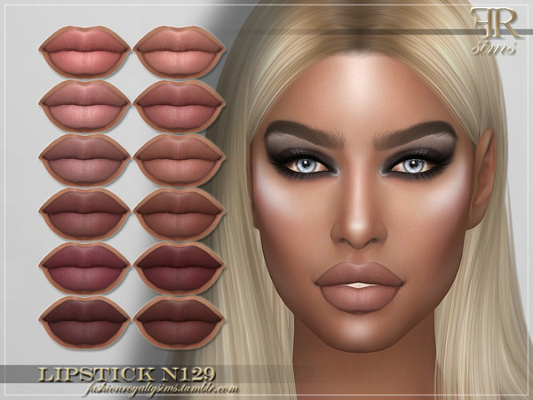 Sims 4 FRS Lipstick N129 by FashionRoyaltySims at TSR
