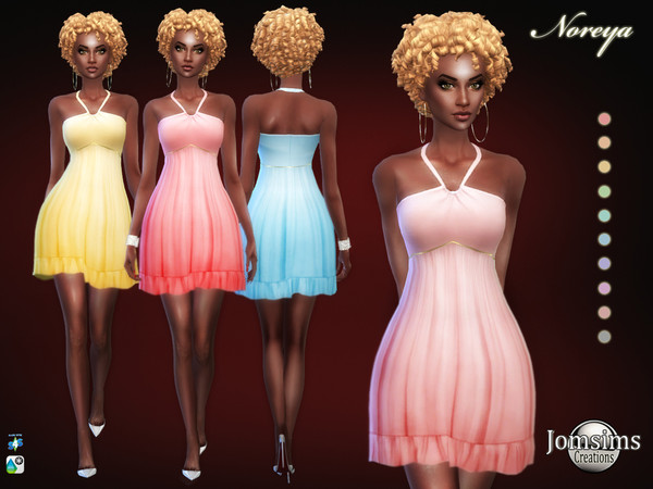 Sims 4 Noreya short dress by jomsims at TSR