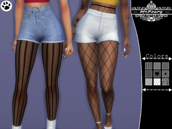 Sims 4 Fishnet Designed Tights by MsBeary at TSR