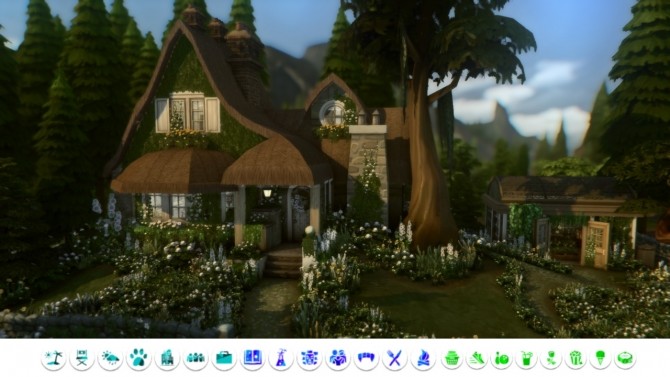 Sims 4 Grassroots cottage at a winged llama