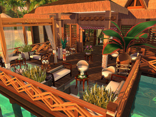 Sims 4 Beach Side Bar No CC by Sarina Sims at TSR