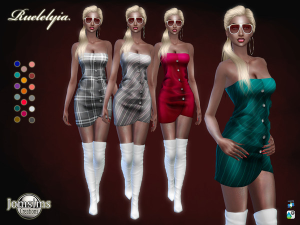 Sims 4 Ruelelyia dress by jomsims at TSR