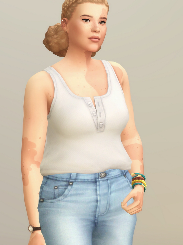 Sims 4 Basic Sleeveless T Shirt II Solid at Rusty Nail