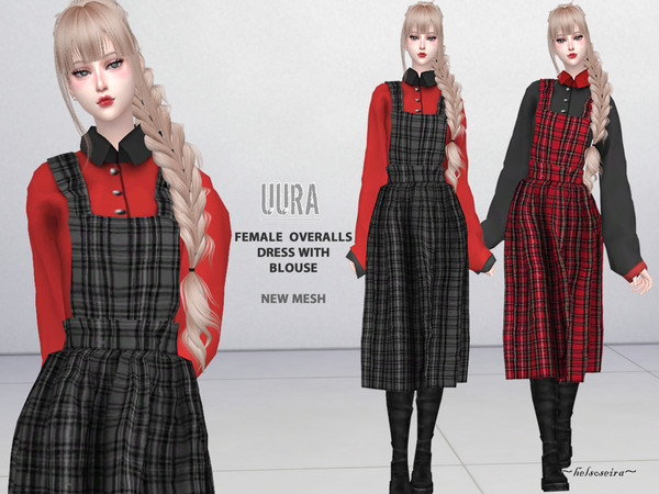 UURA Overalls with Blouse by Helsoseira at TSR » Sims 4 Updates