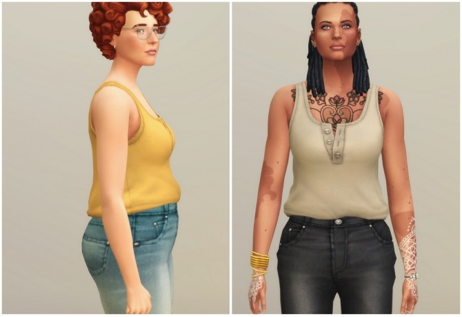 Sims 4 Basic Sleeveless T Shirt II Solid at Rusty Nail
