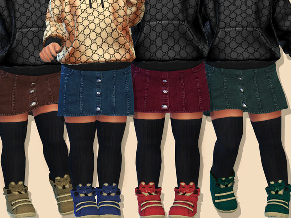 Sims 4 Denim Skirt For Toddler Girls by Pinkzombiecupcakes at TSR
