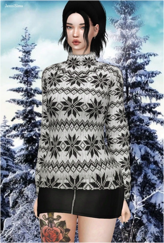 Sims 4 High Collar Sweater at Jenni Sims