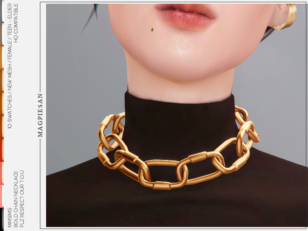 Sims 4 Bold chain Necklace by magpiesan at TSR