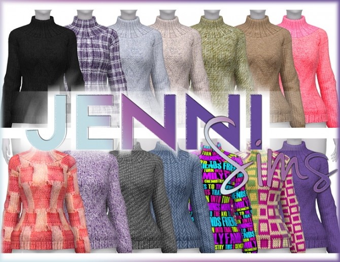 Sims 4 High Collar Sweater at Jenni Sims