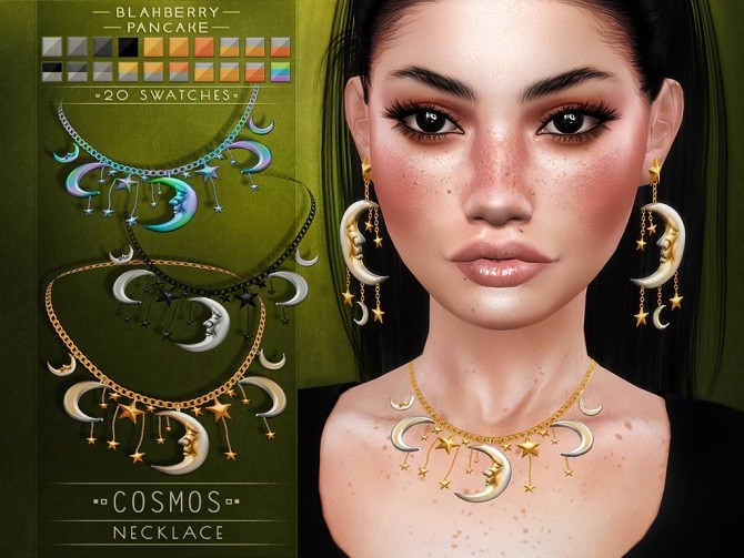Sims 4 Cosmos necklace & earrings at Blahberry Pancake