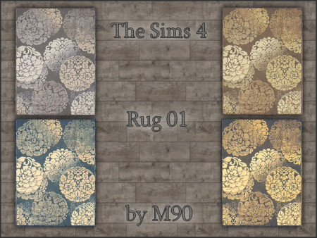 M90 Rug 01 with flower motif in 4 colors by Mircia90 at — select a Sites —