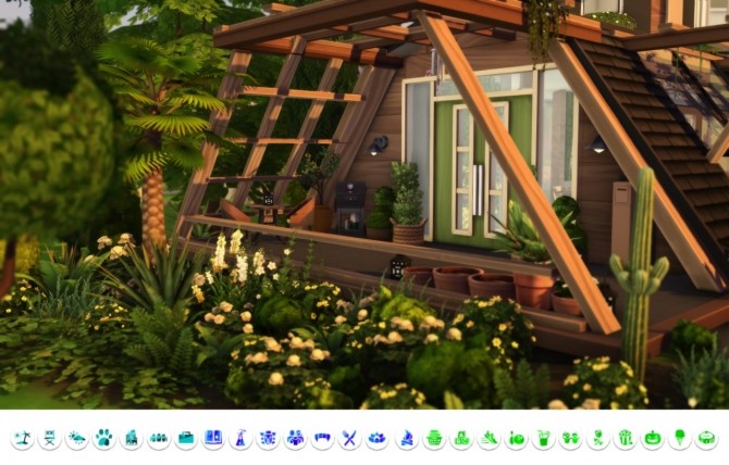 Sims 4 Eco sanctuary home at a winged llama