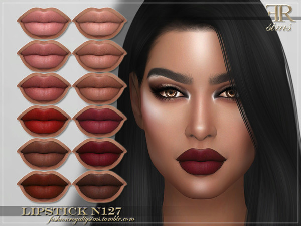 Sims 4 FRS Lipstick N127 by FashionRoyaltySims at TSR