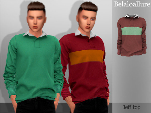 Belaloallure Jeff top by belal1997 at TSR » Sims 4 Updates
