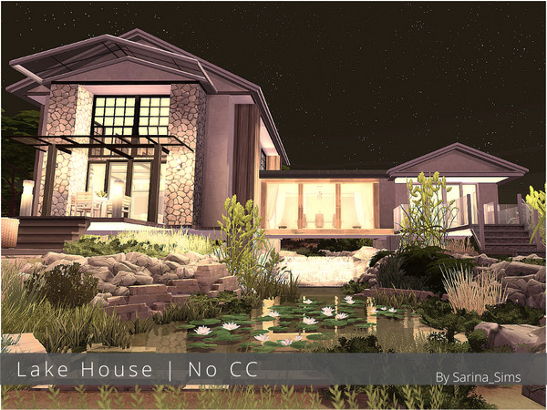 Sims 4 Lake House No CC by Sarina Sims at TSR
