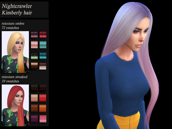 Sims 4 Female hair recolor retexture Nightcrawler by HoneysSims4 at TSR