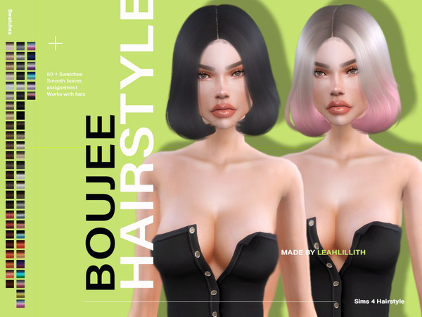 Sims 4 Boujee Hairstyle by Leah Lillith at TSR