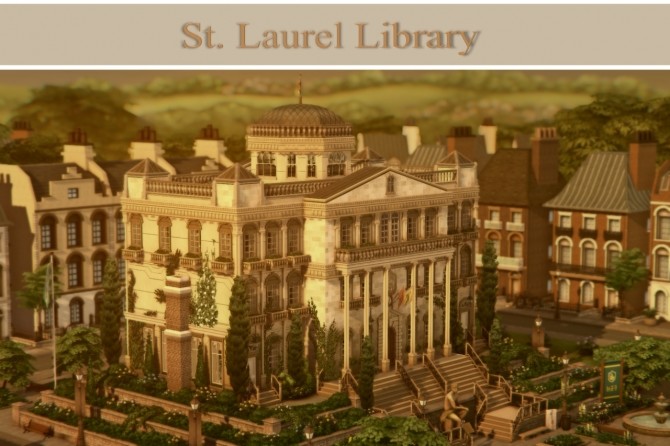 Sims 4 St. laurel library the heart of Britechester at a winged llama