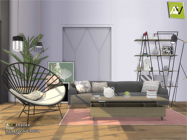 Sims 4 Ilum Living Room by ArtVitalex at TSR
