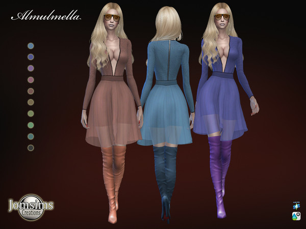 Sims 4 Almulmella dress by jomsims at TSR