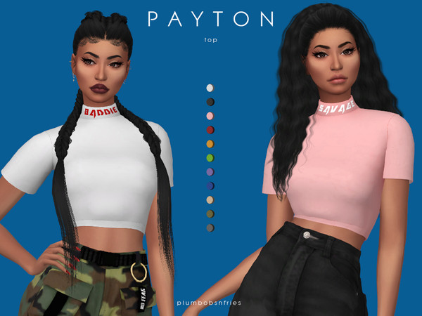 Sims 4 PAYTON top by Plumbobs n Fries at TSR