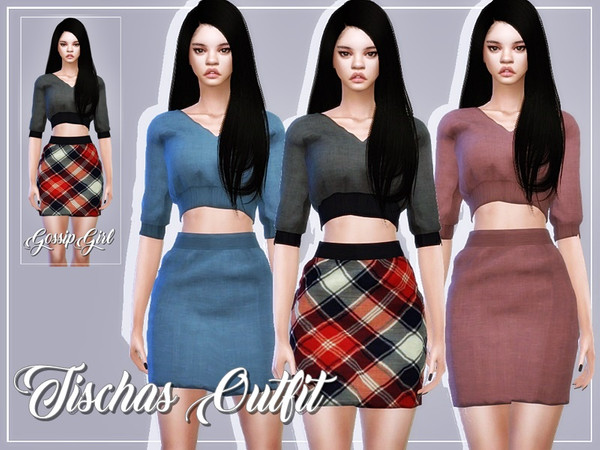 Sims 4 Tischas Outfit by GossipGirl at TSR