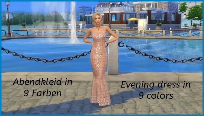 Sims 4 Chic evening dress by hippy70 at Mod The Sims