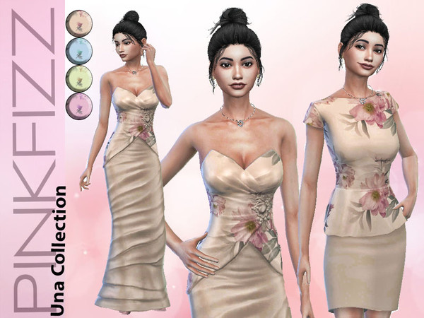 Sims 4 Una Dresses Collection by Pinkfizzzzz at TSR