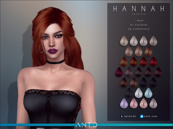 Sims 4 Hannah Hairstyle by Anto at TSR
