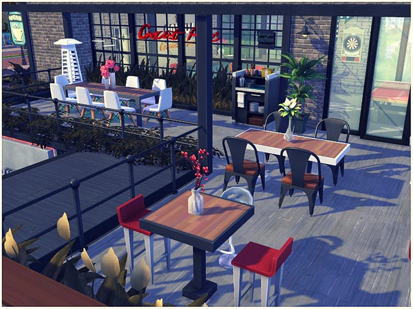 Sims 4 Red Bun Restaurant by lotsbymanal at TSR