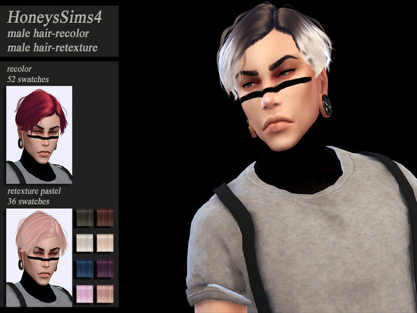 Sims 4 Male hair recolor retexture Musae Vacance by HoneysSims4 at TSR