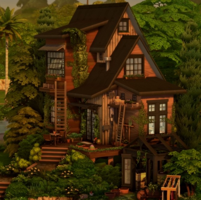 Sims 4 Tiny gardener’s shack at a winged llama