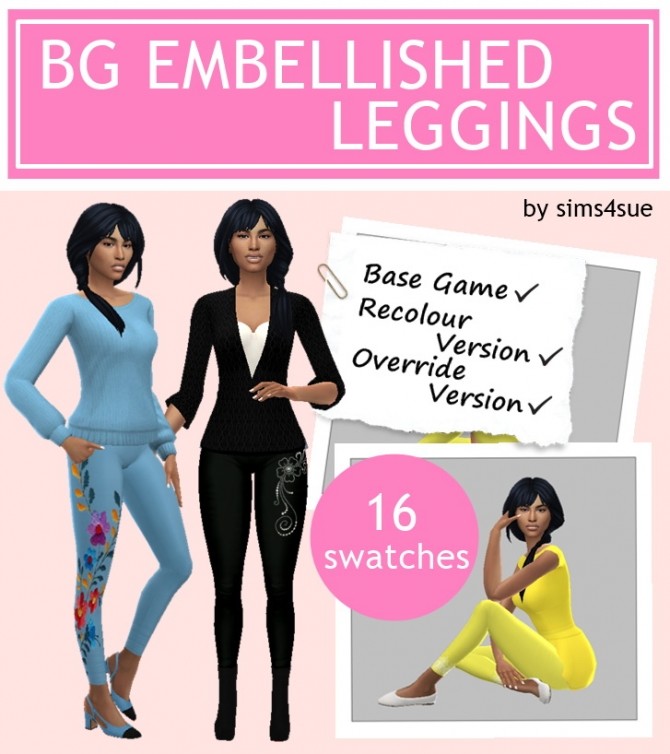 Sims 4 BG EMBELLISHED LEGGINGS at Sims4Sue